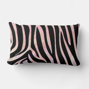 Almofada Lombar Impressão de Zebra Preta e Rosa