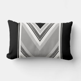 Almofada Lombar Impressão diagonal preta, cinza, listrada metálica