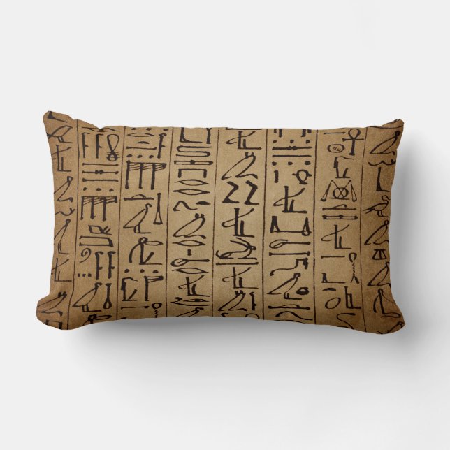 Almofada Lombar Impressão egípcio do papel dos Hieroglyphics do (Frente)