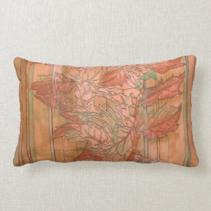 Almofada Lombar Impressão Floral Laranja Moderno em Fundo Retirad