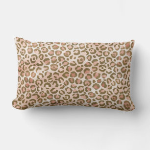 Almofada Lombar Impressão Leopardo Marrom Pessegueira bonito