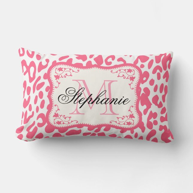 Almofada Lombar Impressão Leopardo Rosa (Frente)