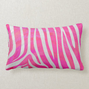 Almofada Lombar Impressão quente de rosa da zebra e branco