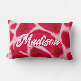 Almofada Lombar Impresso Animal Leopardo Rosa Vermelho Chic Femini