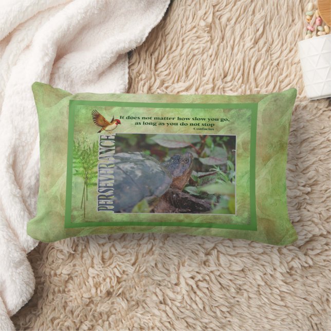 Almofada Lombar Inspiração de Perseverança de Tartaruga (Cobertor)