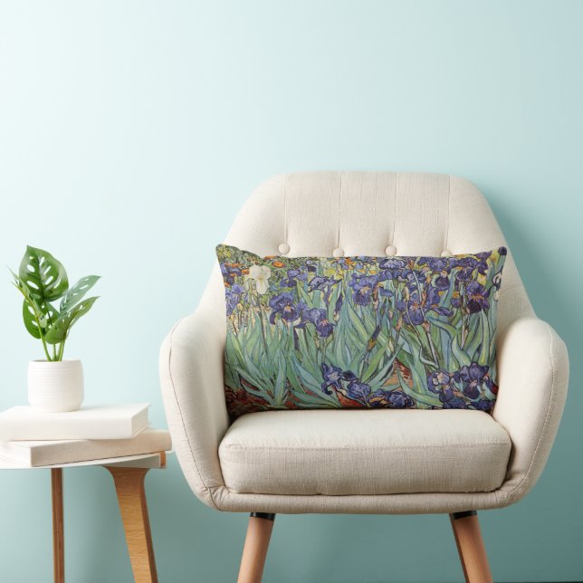 Almofada Lombar Íris de Van Gogh Pintura Impressionista (Cadeira)