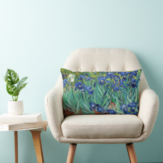 Almofada Lombar Irises Vincent van Gogh Floral Vintage Painting