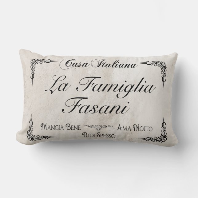 Almofada Lombar Italian Family Pillow to Personalize Throw Pillow (Frente)
