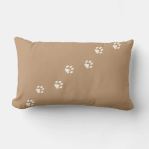 Almofada Lombar Ivory Cat Paw Imprime Feline Tracks Brown