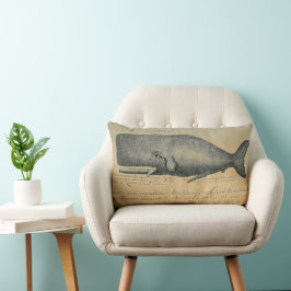 Almofada Lombar Ivory Vintage Beach Whale Lumbar