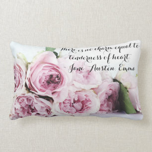 Almofada Lombar Jane Austen Emma Book Cita Rosa Rosa Rosa Floral