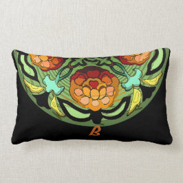Almofada Lombar Jardim de Artesã em Colores de Outono - Monogramas