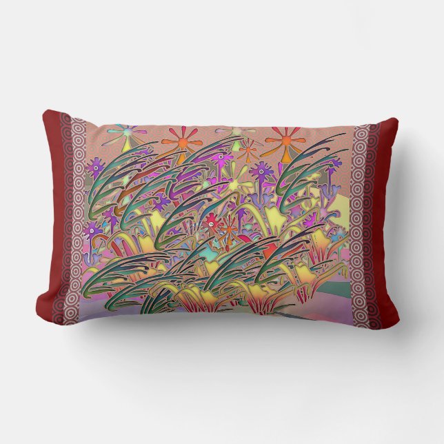 Almofada Lombar Jardim de Flores Exóticas (Frente)