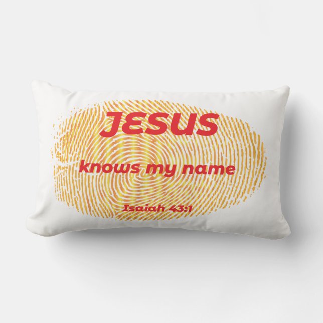 ALMOFADA LOMBAR JESUS SABE MEU NOME (Frente)
