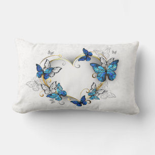 Almofada Lombar Jewelry Heart with Butterflies Morpho