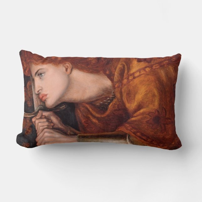 Almofada Lombar Joan of Arc (Retrait) (por Dante Gabriel Rossetti) (Frente)