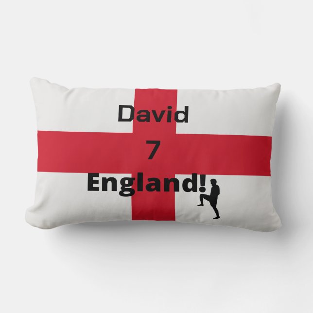 Almofada Lombar Jogador de futebol inglês personalizável (Frente)