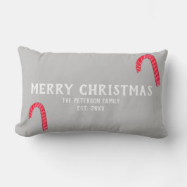 Almofada Lombar Joy Candy Canes de Natal Nome Familiar Lumbar