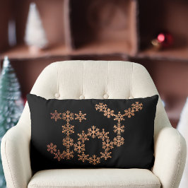 Almofada Lombar Joy Copper Snowflakes Travesseiro Torto Festivo Pr