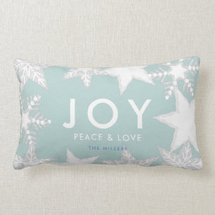 Almofada Lombar JOY Fosco Flocos de neve Azul Claro Natal