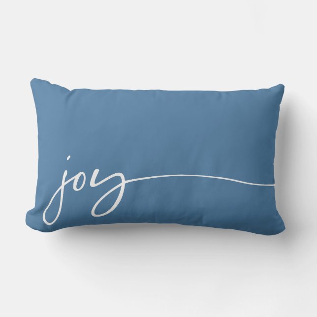 Almofada Lombar Joy Winter Blue Elegant - Script de Caligrafia (Frente)