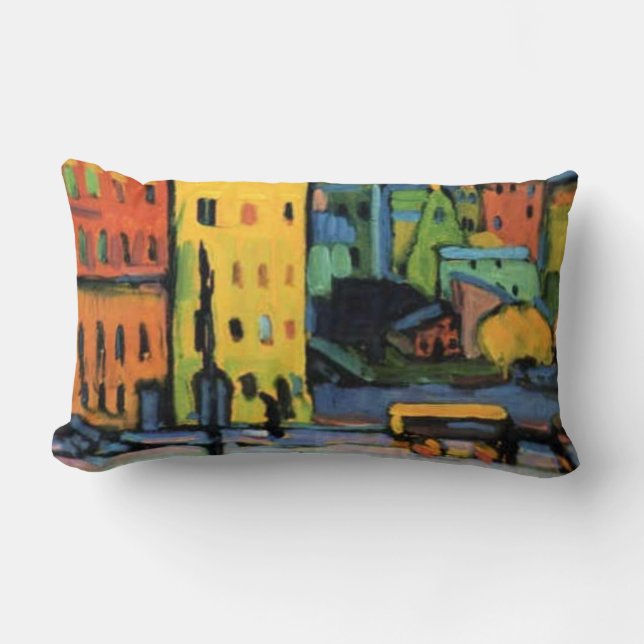 Almofada Lombar Kandinsky - Casas em Munique, (Frente)