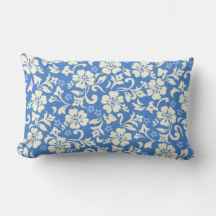 Almofada Lombar Kapalua Pareau Hawaiian Hibiscus Reversible Stripe