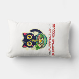 Almofada Lombar Kawaii Ramen Black Cat Amantes Japoneses