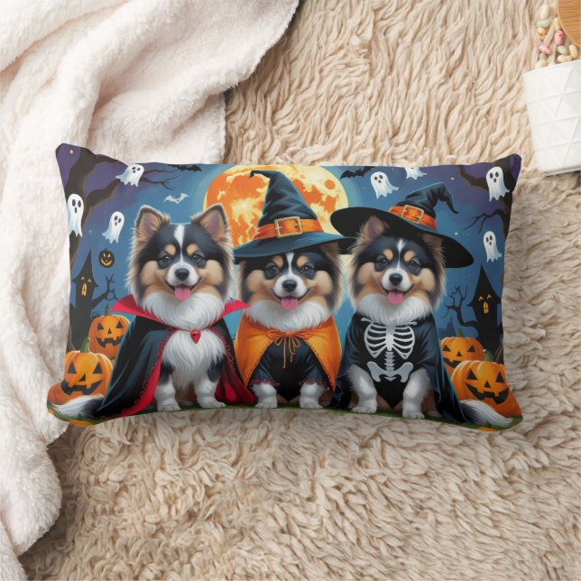 Almofada Lombar Keeshond Dogs Pumpkin Halloween Engraçado (Cobertor)