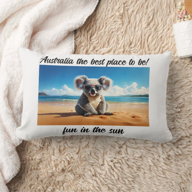 Almofada Lombar Koala praia arenosa Austrália o melhor lugar para  (Cobertor)