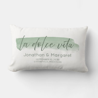 Almofada Lombar La Dolce Vita - A vida doce em Sage Green