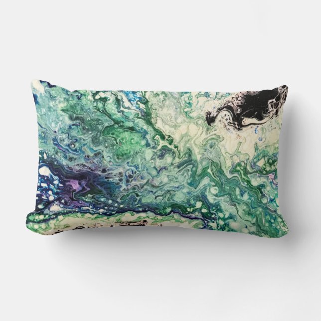 Almofada Lombar La Laguna pintura azul esbranquiçada (Frente)