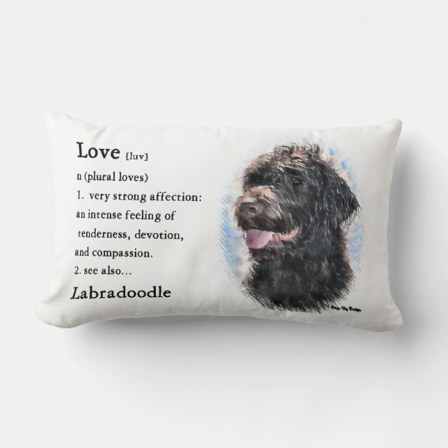 Almofada Lombar Labradoodle Love Is Gifts (Frente)