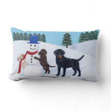 Labrador Christmas com Snowman