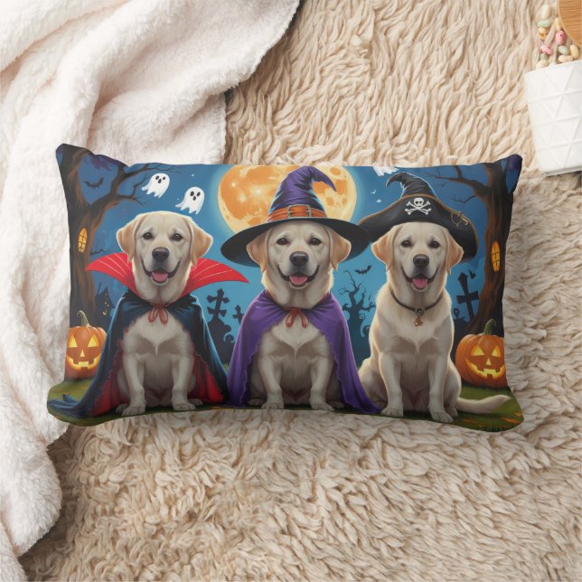 Almofada Lombar Labrador Dogs Pumpkin Halloween Engraçado (Cobertor)