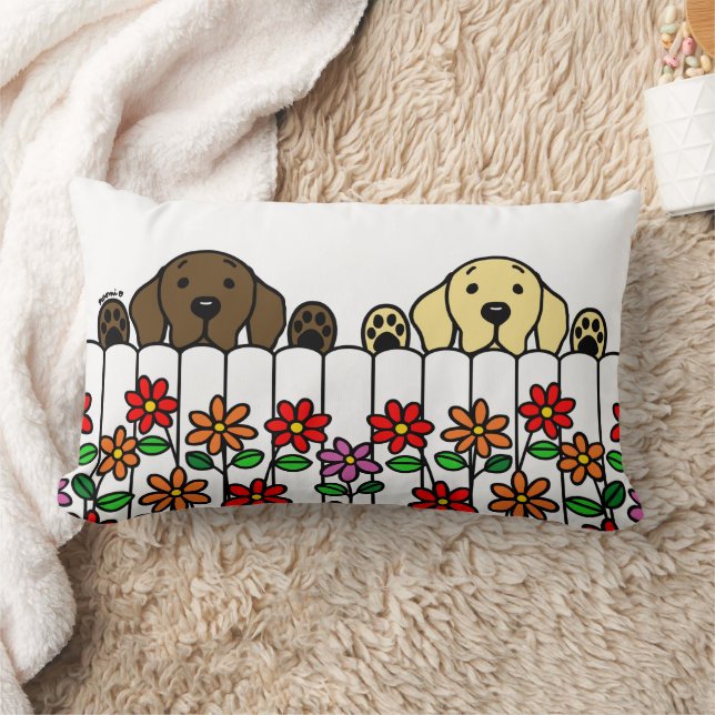 Almofada Lombar Labrador Duo Assistindo Seu Travesseiro Lumbar (Cobertor)