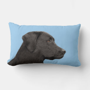 Almofada Lombar Labrador Retriever Black Painting Original Dog Art