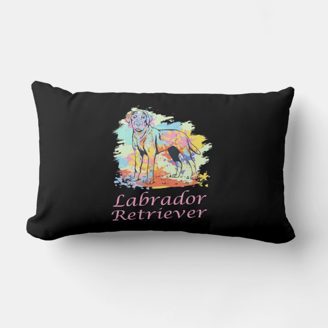 Almofada Lombar Labrador Retriever Watercolor (Frente)