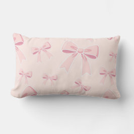 Almofada Lombar Laços Rosa Fofa Coquete Casa Charme 
