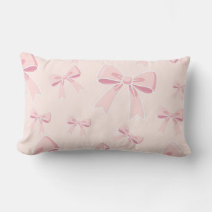 Almofada Lombar Laços Rosa Fofa Coquete Casa Charme 