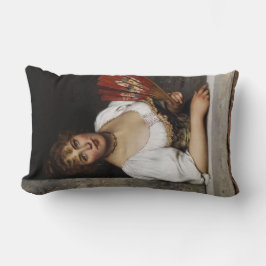 Almofada Lombar Lady with a Red Fan (por Eugene de Blaas)