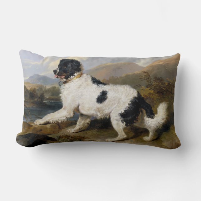 Almofada Lombar Landseer Newfoundland Dog (Black and White Animal) (Frente)