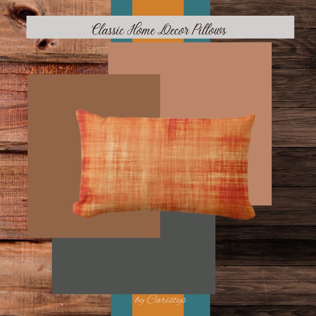 Almofada Lombar Laranja de Aquarela (Criador carregado)