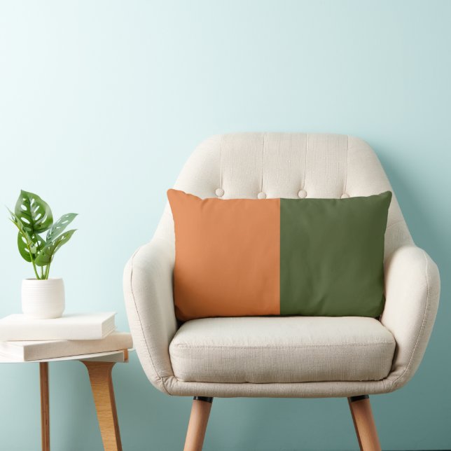 Almofada Lombar Laranja Verde Retro (Cadeira)