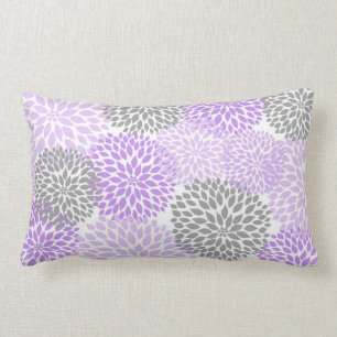 Almofada Lombar Lavanda e Cinza Dahlia / travesseiro retangular M