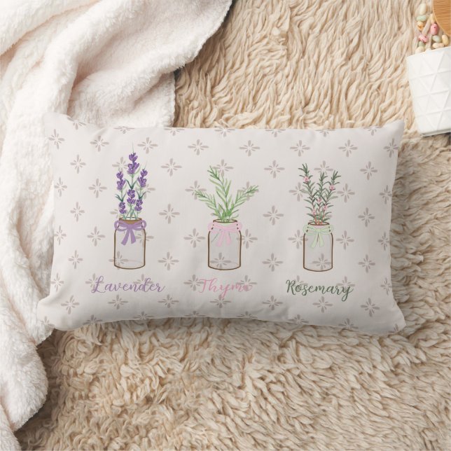 Almofada Lombar Lavanda Thyme Rosemary Herbs Travesseiro decorativ (Cobertor)