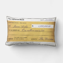 Almofada Lombar Law of Attraction Elegant Gold Abundance Check 