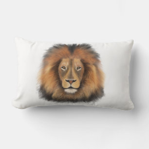 Almofada Lombar leão aquarela Leo rei safari animal selva gato