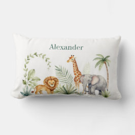 Almofada Lombar Leão Girafa e Elefante Personalizado Selva