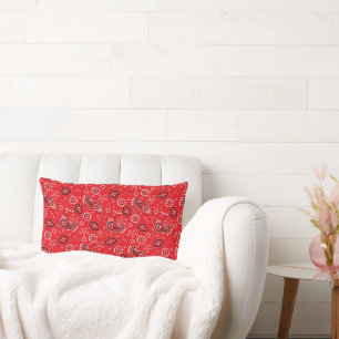 Almofada Lombar Lenço Vermelho Rustico Moderno Decoração de Cowboy